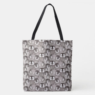 Waterverf Baby Penguin Patroon Draagtas