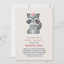Waterverf Baby Raccoon Cute Whimsical Baby Girl