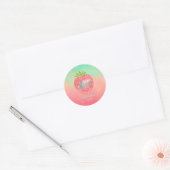 Waterverf Baby shower aardbei Ronde Sticker (Envelop)