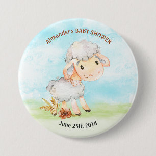Waterverf Baby shower Boerderij Ronde Button 7,6 Cm