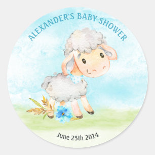 Waterverf Baby shower Boerderij Ronde Sticker
