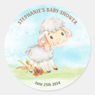 Waterverf Baby shower Boerderij Ronde Sticker