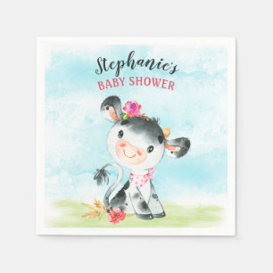 Waterverf Baby shower Boerderij Servet