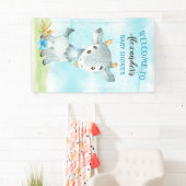 Waterverf Baby shower Boerderij Spandoek (Insitu)