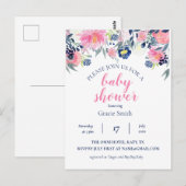 Waterverf Baby shower Briefkaart (Voorkant / Achterkant)