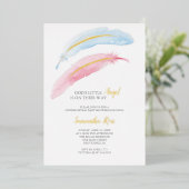 Waterverf Baby shower Folie Uitnodiging (Staand Voorkant)