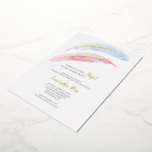 Waterverf Baby shower Folie Uitnodiging (Gedraaid)