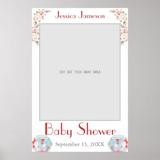 Waterverf Baby shower Foto Prop Poster (Voorkant)