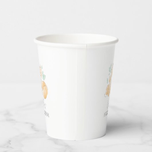 Waterverf Baby shower Fox Paper cup Papieren Bekers (Rechts)