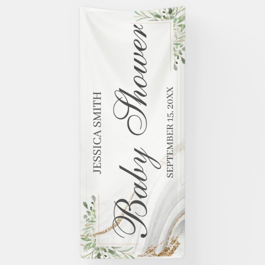 Waterverf Baby shower gebanner Spandoek (Verticaal)