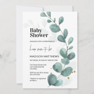 Waterverf Baby shower Invita Kaart