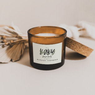 Waterverf baby shower olijfbladeren rechthoekige sticker