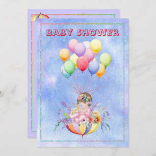 Waterverf Baby shower Uitnodiging