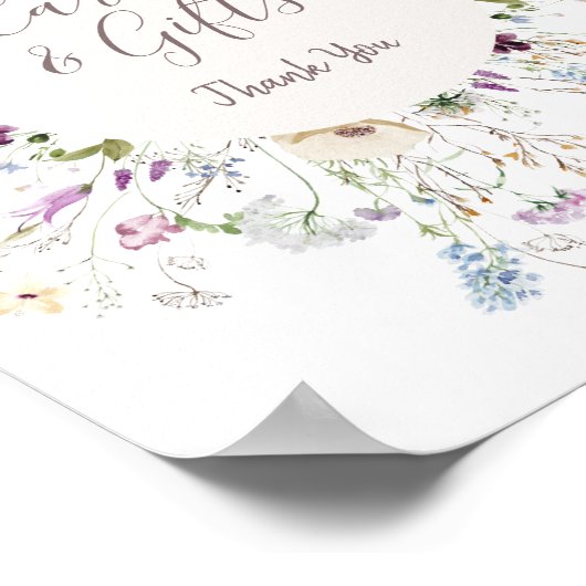 Waterverf Baby shower van wilde bloemen Poster (Hoek)