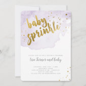 Waterverf Baby Sprinkle - Lavendel Kaart (Voorkant)