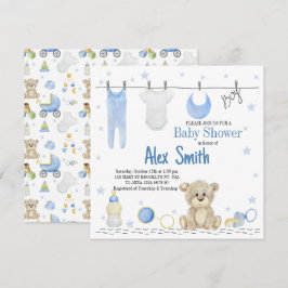 Waterverf babyjongen kaart