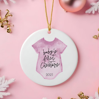 Waterverf Baby's eerste kerst Ornament