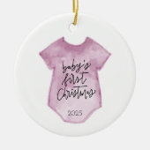 Waterverf Baby's eerste kerst Ornament (Voorkant)