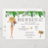 Waterverf Bachelorette Beach Party Kaart (Voorkant / Achterkant)