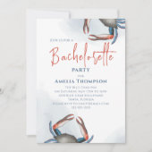 Waterverf Bachelorette Party Blue Crab QR Code Kaart (Voorkant)