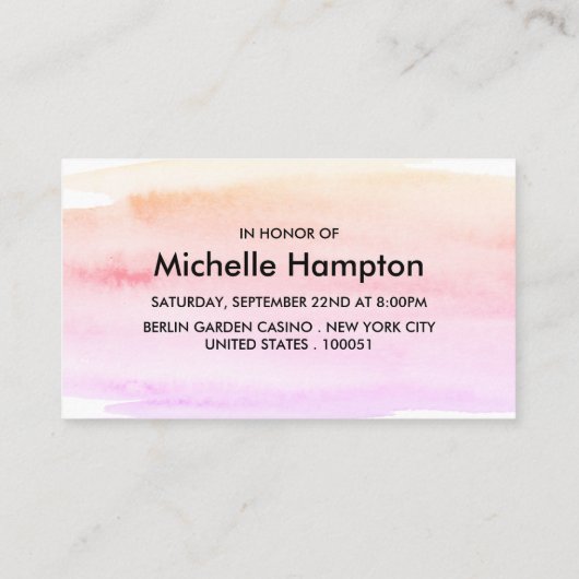 Waterverf Bachelorette Party Ticket (Achterkant)