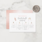 waterverf Bachelorette weekend Notitiekaartje (Voorkant / Achterkant in situ)