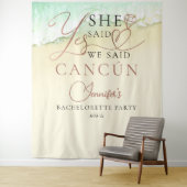 Waterverf Backdrops | Beach Bachelorette Party Wandkleed (In situ)