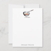 Waterverf Bacon & Eggs Ontbijt Eten Custom Name Notitiekaartje (Voorkant)