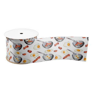 Waterverf Bacon & Eggs Ontbijt Voedingspatroon Lint