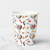 Waterverf Bacon & Eggs Ontbijt Voedingspatroon Papieren Bekers (Rechts)