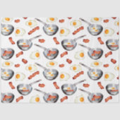 Waterverf Bacon & Eggs Ontbijt Voedingspatroon Tissuepapier (Voorkant)