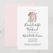 Waterverf Bagage Bachelorette Weekenduitnodiging Kaart (Voorkant / Achterkant)