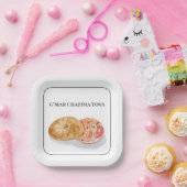 Waterverf Bagels Smoke Salmon G'mar Chatima Tova Papieren Bordje (Feest)