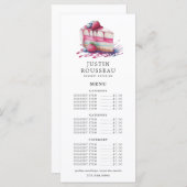 Waterverf Baker Bakery Pastry Chef Dessert Menu (Voorkant / Achterkant)