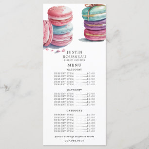 Waterverf Baker Bakery Pastry Chef Menu