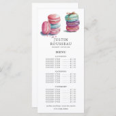 Waterverf Baker Bakery Pastry Chef Menu (Voorkant / Achterkant)