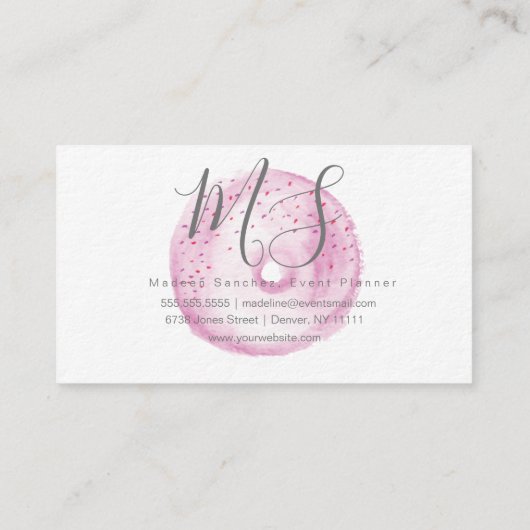 Waterverf Baker Donut Cake Decorator Visitekaartje (Achterkant)