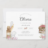 Waterverf Baking Birthday Party Invitation Kaart (Voorkant)