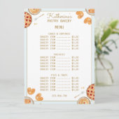 Waterverf Baking Pie en gebak Winkel Bakkerij Menu (Staand voorkant)