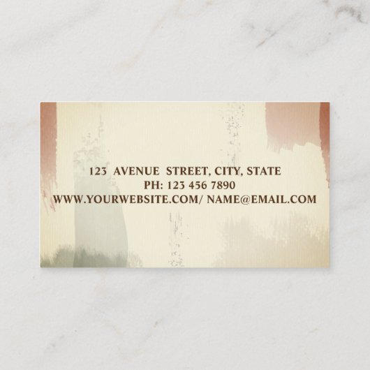 Waterverf Bakkerij Gebak Bloemen Rode Retro Mixer Visitekaartje (Achterkant)