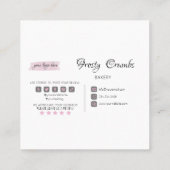 Waterverf bakkerij mixer banketbakkerskoeken squa vierkante visitekaartje (Achterkant)