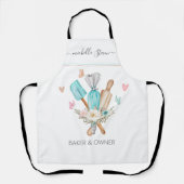 Waterverf Bakkerij Utensils Pastry Chef Schort (Voorkant)