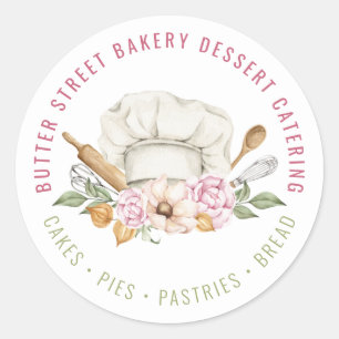 Waterverf bakkerijgebak ronde sticker