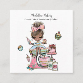 Waterverf bakkerijmixer banketbakkerskoeken vierkante visitekaartje
