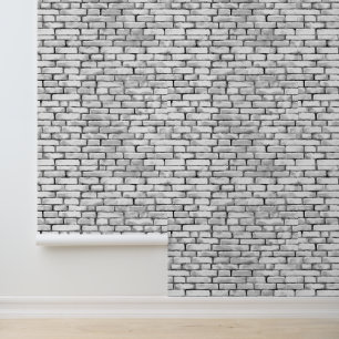 Waterverf bakstenen patronen zwart wit elegant behang