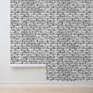 Waterverf bakstenen patronen zwart wit elegant behang