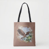 Waterverf Bald Eagle Framed Bouquet Draagtas (Voorkant)