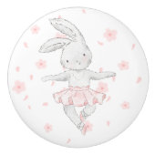 Waterverf Ballerina Bunny Ceramic Pull Keramische Knop (Voorkant)