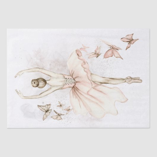 Waterverf Ballerina Butterfly Tissuepapier (Voorkant)