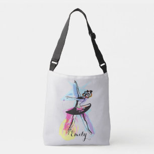 Waterverf Ballerina Dancer Gepersonaliseerd Crossbody Tas